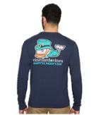 Vineyard Vines Long Sleeve St. Paddy's 2018 Pocket Tee (blue Blazer) Men's T Shirt