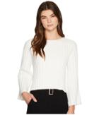 J.o.a. Side Slit Flare Sleeve Sweater (white) Women's Sweater