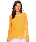 Elliott Lauren Thermal Stitch Stone Wash Sweater (orange) Women's Sweater