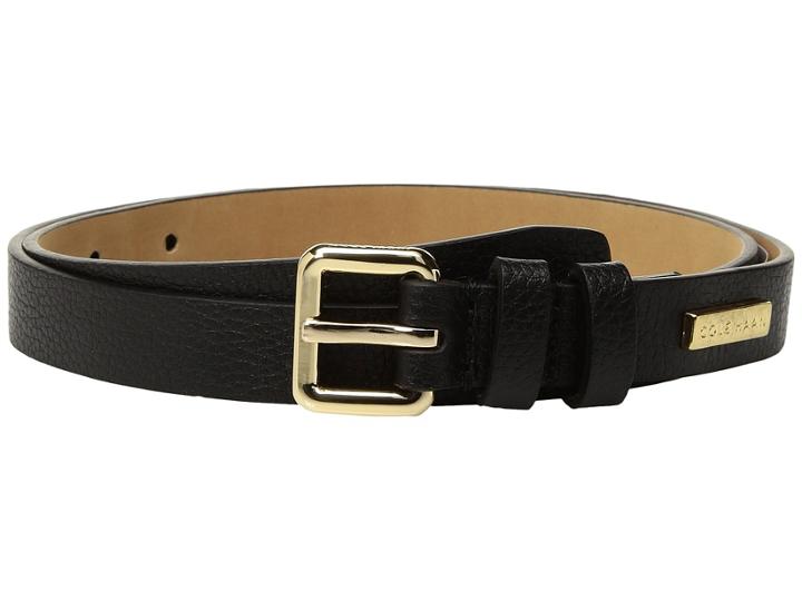 Cole Haan 20mm Pebble Leather Belt (black) Men's Belts