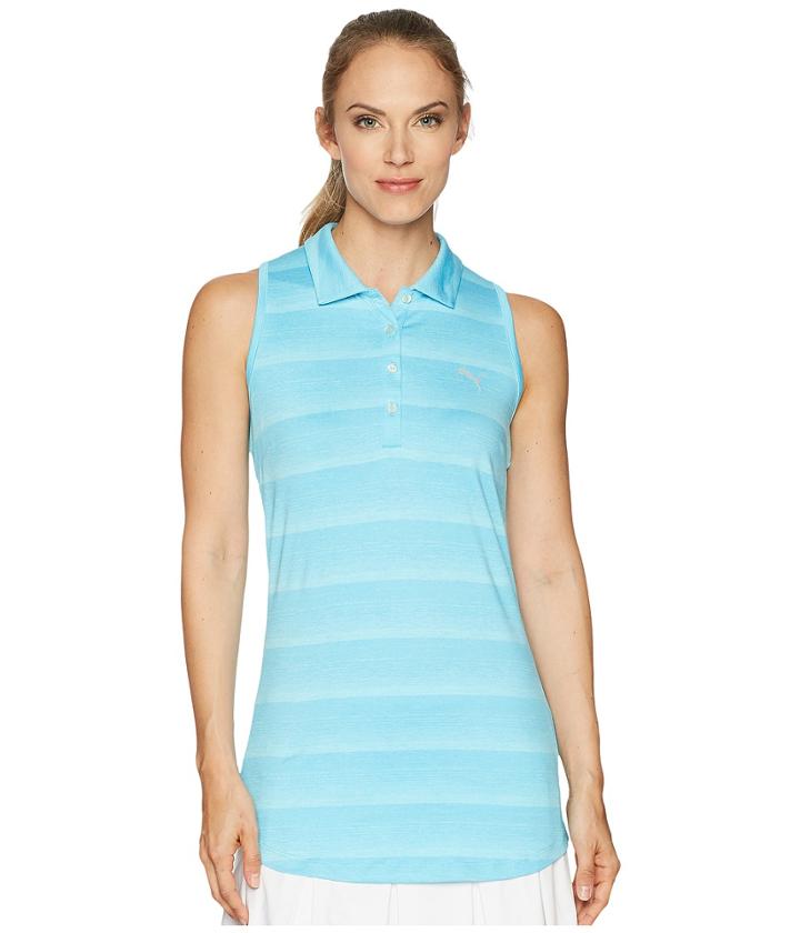 Puma Golf Racerback Polo (aquarius) Women's Sleeveless