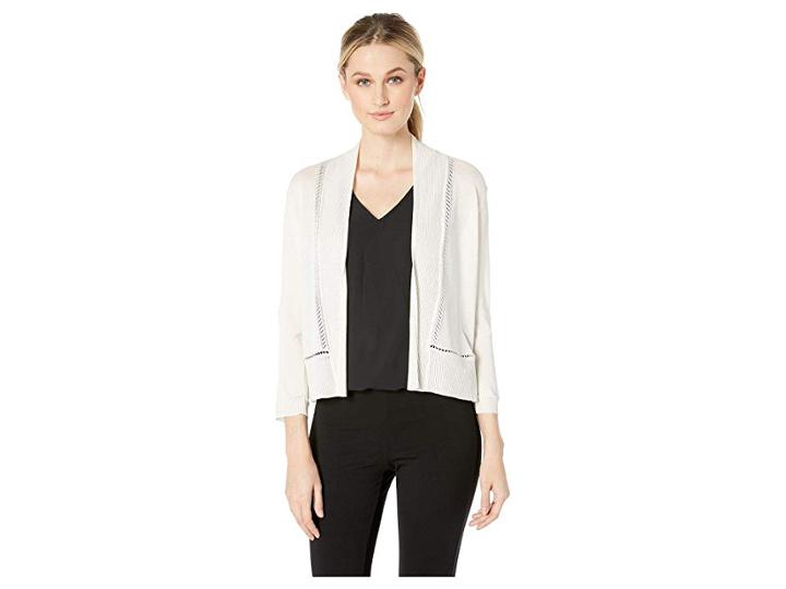 Anne Klein Pointelle Shrug (anne White) Women's Sweater