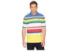 Polo Ralph Lauren Cp-93 Striped Pique Polo (royal Multi) Men's Short Sleeve Knit