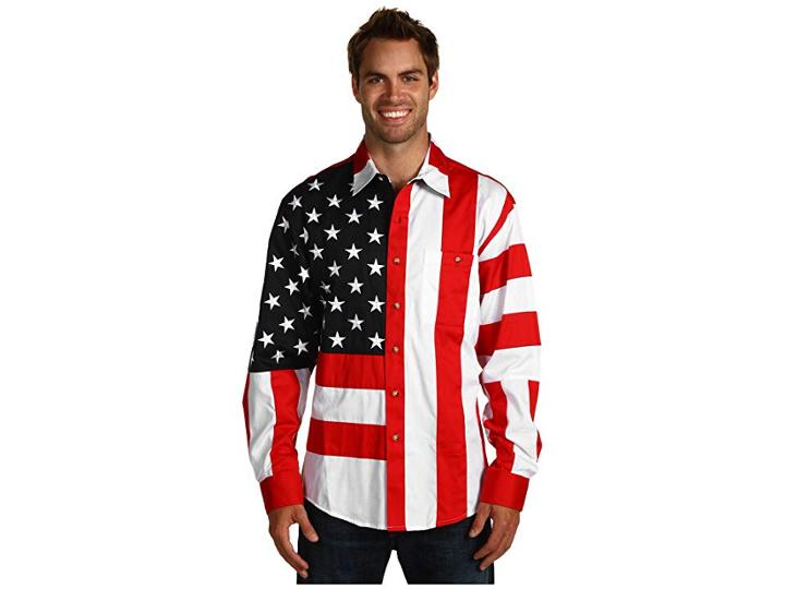 Scully Patriot Shirt (red/white/blue) Men's Long Sleeve Button Up