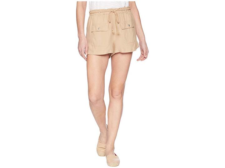 Jack By Bb Dakota Paisley Cargo Shorts With Rope Belt (beach Beige) Women's Shorts