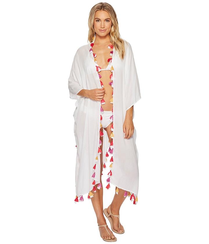 Bindya Double Tassel Kimono (white 1) Women's Clothing