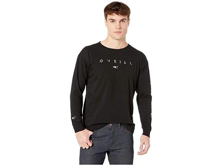 O'neill Spaced Out Long Sleeve Screen Tee (black) Men's T Shirt