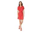 U.s. Polo Assn. Dot Pleated Dress (racing Red) Women's Dress