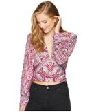 Free People Wild And Free Blouse (red) Women's Blouse