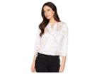 Kenneth Cole New York 3/4 Sleeve Triple Tie Top (floating Shapes/white) Women's Clothing
