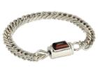 Steve Madden Simulated Tiger's Eye Rectangle Station Curb Chain Bracelet (silver) Bracelet
