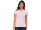 U.s. Polo Assn. Striped Jersey Polo (pink Zinc) Women's Short Sleeve Pullover