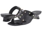 Vaneli Benson (black Patent/gold Trim) Women's Sandals
