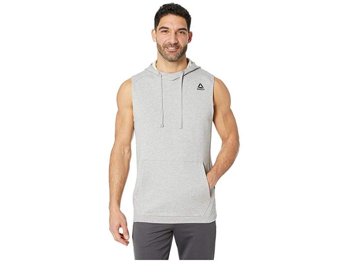 Reebok Combat Legacy Sleeveless Hoodie (medium Grey Heather) Men's Clothing