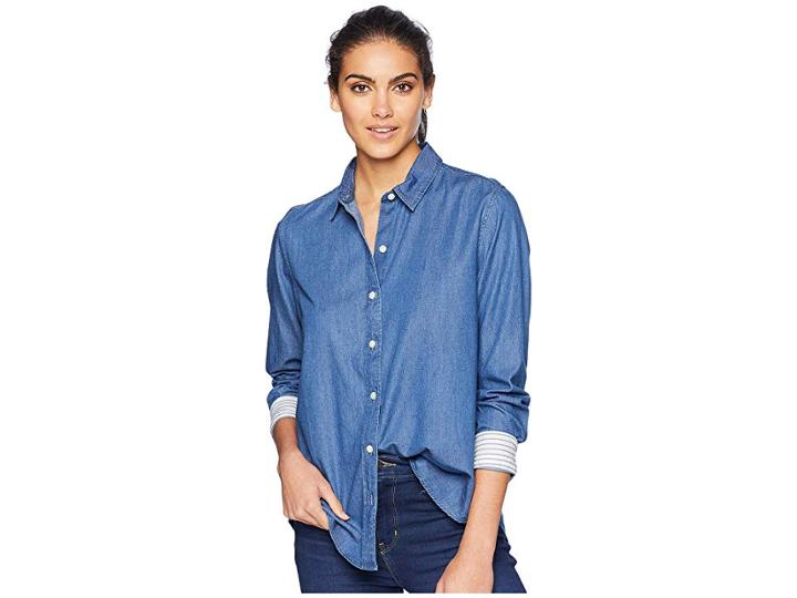 Levi's(r) Womens Ultimate Boyfriend Button Back (dark Mid Wash) Women's Clothing