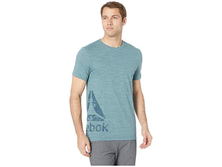 Reebok Training Essentials Marble Group Tee (teal Fog) Men's Clothing