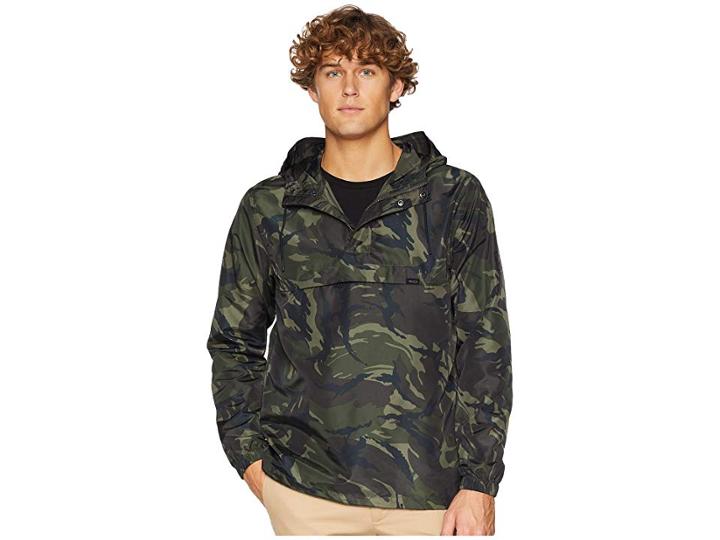 Rvca Packaway Anorak Ii Jacket (woodland Camo) Men's Coat