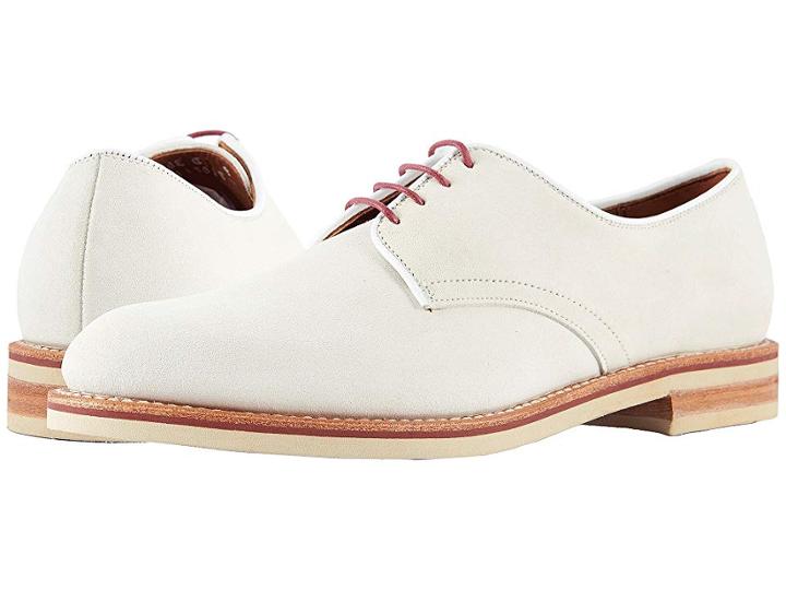 Allen Edmonds Nomad Buck (white Suede) Men's Lace Up Cap Toe Shoes