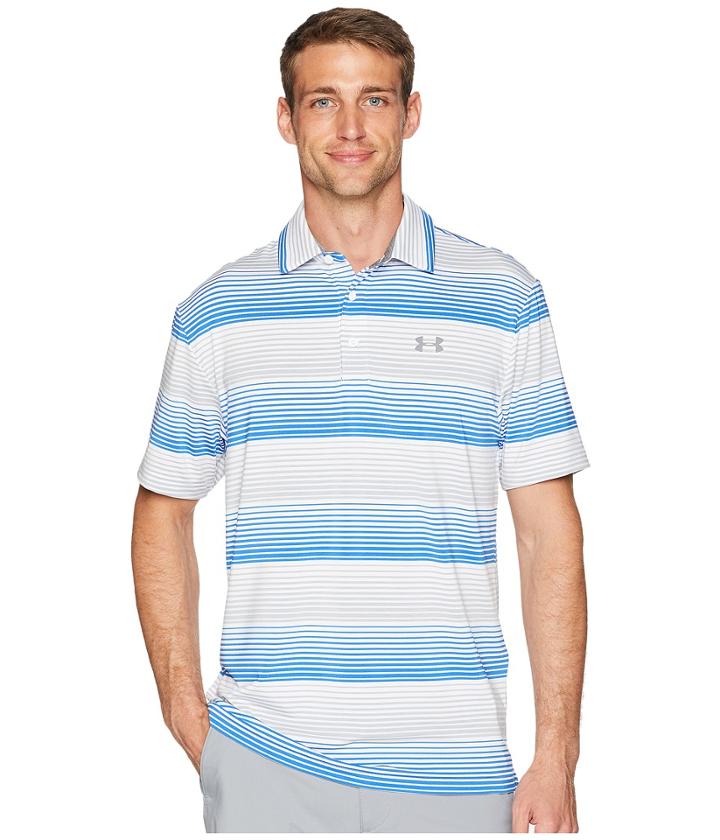 Under Armour Golf Ua Playoff Polo (white/overcast Gray/overcast Gray) Men's Short Sleeve Knit
