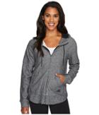 Adidas Sport2street Full Zip Hoodie (black Melange) Women's Sweatshirt