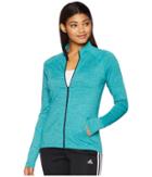 Adidas Full Zip Track Jacket (hi-res Aqua/colored Heather) Women's Coat