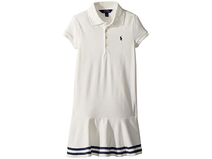 Polo Ralph Lauren Kids Stretch Pique Polo Dress (little Kids) (deckwash White) Girl's Dress