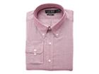 Lauren Ralph Lauren Slim Fit Non Iron Stretch Pinpoint Dress Shirt (chili/white) Men's Long Sleeve Button Up