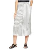 Bcbgeneration Tie Front Gaucho (white Combo) Women's Casual Pants