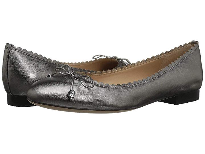 Lauren Ralph Lauren Glennie (gunmetal Metallic Leather) Women's Flat Shoes