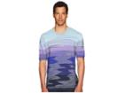 Missoni Fiammato Short Sleeve Sweater (blue) Men's Sweater