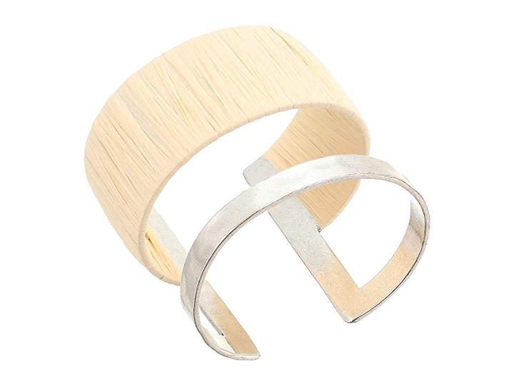 Lucky Brand Raffia Wrapped Cuff Bracelet (silver) Bracelet