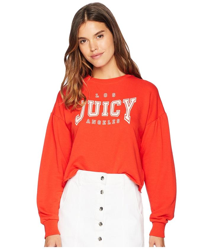 Juicy Couture Juicy La Logo Terry Pullover (city Rouge) Women's Clothing