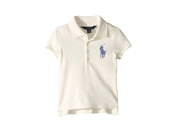 Polo Ralph Lauren Kids Big Pony Stretch Mesh Polo (toddler) (antique Cream) Girl's Clothing