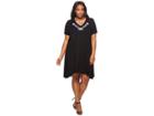 Karen Kane Plus Plus Size Embroidered Handkerchief Dress (black) Women's Dress