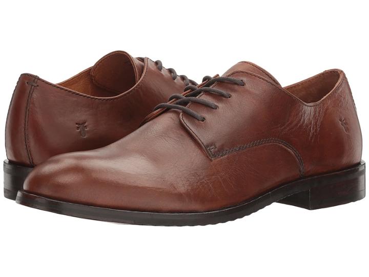 Frye Sam Derby (cognac Smooth Antique Pull Up) Men's Lace-up Boots