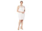 Marina Short A-line Sleeveless Dress With Cut In Neckline And Back Keyhole (white) Women's Dress