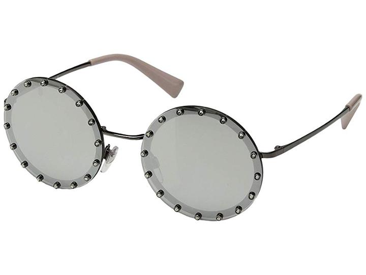 Valentino 0va2010b (ruthenium/black Swarovski Crystal/rose) Fashion Sunglasses