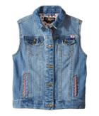 Lucky Brand Kids Denim Vest W/ Embroidery (little Kids) (monterey Wash) Girl's Vest