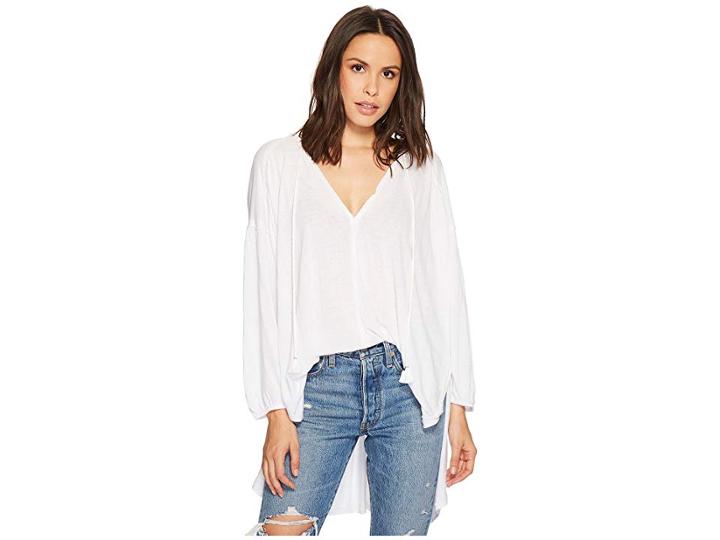 Free People Just A Henley (white) Women's Clothing