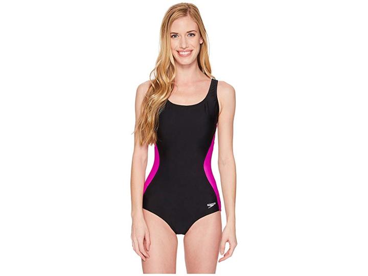 Speedo Speedo(r) Illusion Splice Ultraback One-piece (very Fuchsia) Women's Swimsuits One Piece