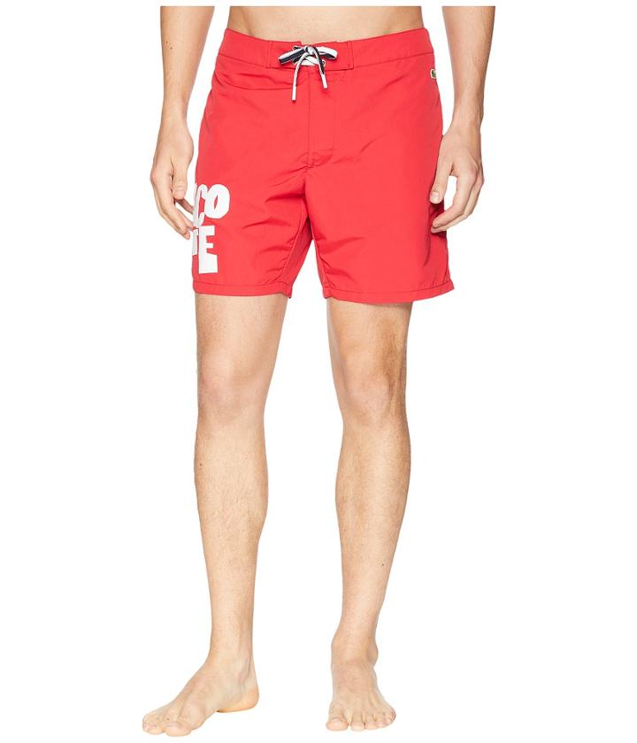Lacoste Nylon Graphic Mid Length (toreador) Men's Swimwear