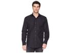 Bugatchi Shaped Fit Long Sleeve Woven Shirt (black) Men's Long Sleeve Button Up