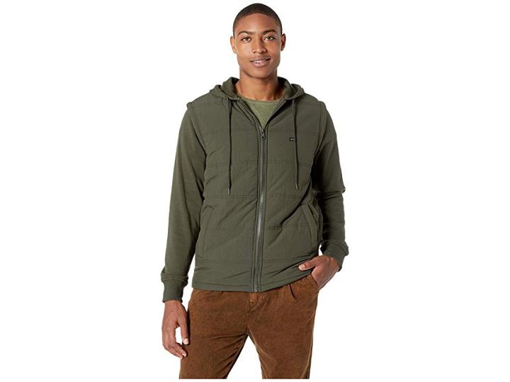 Rvca Logan Puffer Jacket (dark Military) Men's Coat