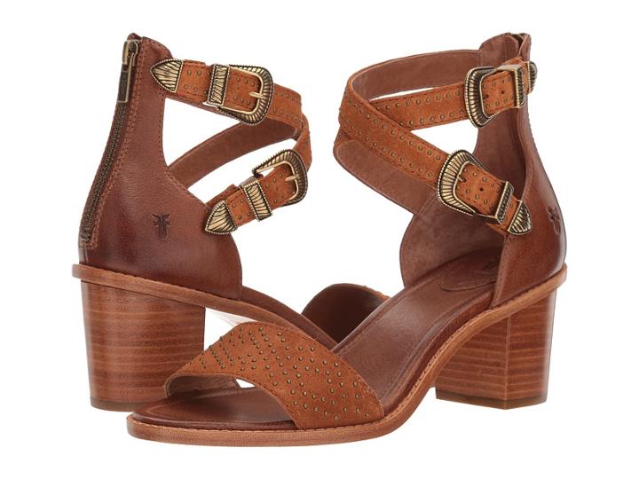 Frye Brielle Western Two-piece (nutmeg Oiled Suede/tumbled Buffalo) Women's Hook And Loop Shoes