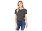 Sanctuary Camina Ruffle Tee (faded Black) Women's T Shirt
