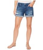 7 For All Mankind Mid Roll Shorts W/ Destroy In Broken Twills Desert Trails 3 (broken Twills Desert Trails 3) Women's Shorts