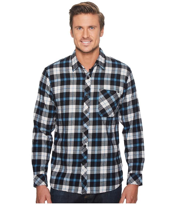 Rip Curl Teller Long Sleeve Flannel (charcoal) Men's Clothing