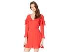 Jack By Bb Dakota Love The Nightlife Crepe De Chine Ruffle Dress (cherry Red) Women's Dress