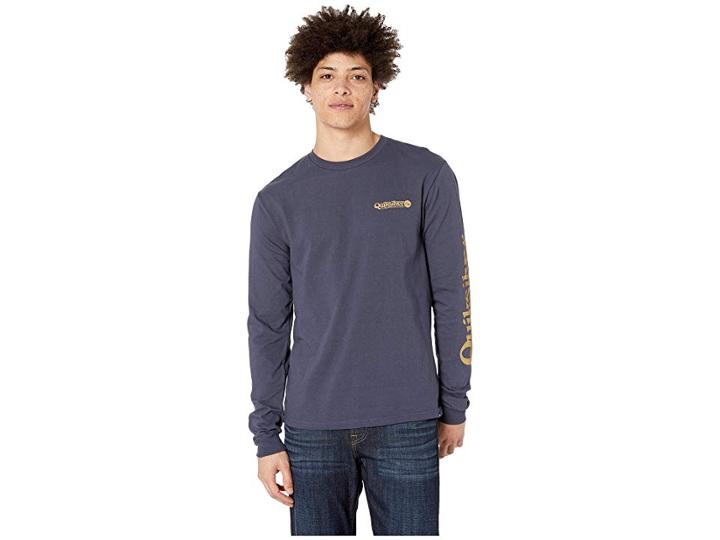 Quiksilver Check It Long Sleeve Tee (blue Nights) Men's T Shirt