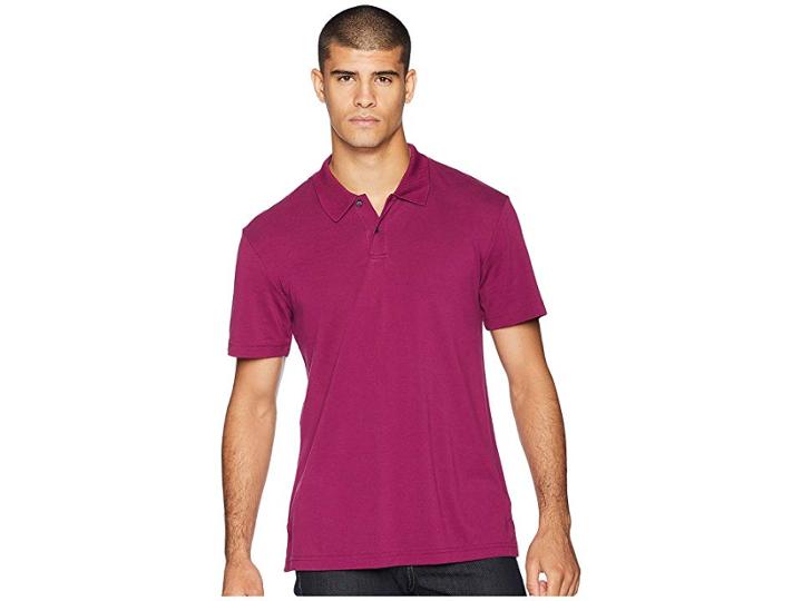 7 For All Mankind Short Sleeve Pique Polo (fuchsia) Men's Short Sleeve Pullover